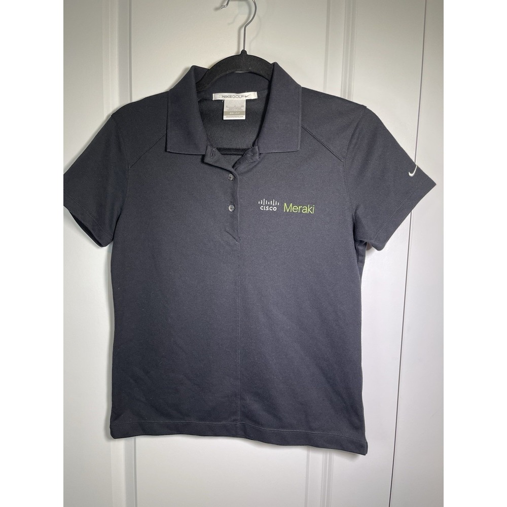 Cisco Meraki Nike Golf Size Small Black Polo Dri-Fit